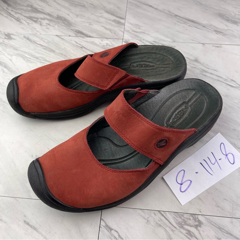 Keen Women's Red Slip-On Mary Jane Clog Sandals
